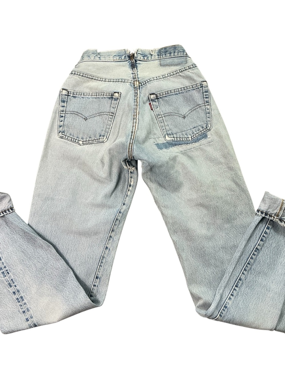 Vintage Levi’s 501 button fly selvedge red line 80s light wash jeans 24 x 33 USA